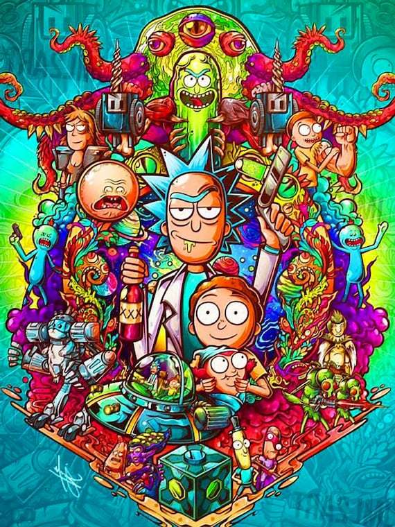 Rick and Morty 5D DIY Diamond Painting Kit Full Drill Stick to Paint Home  Decor Cross-stitch Mosaic Art Painting Christmas Children Gifts 