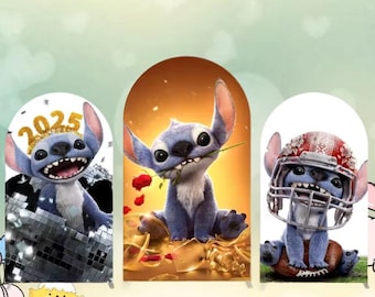 Lilo & Stitch Arch Backdrop: Double Sided Birthday Party Decor