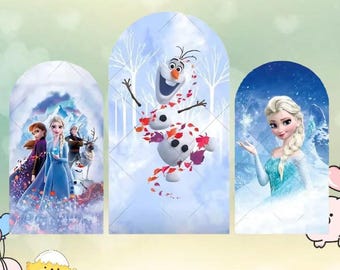 Sfondo ad arco Frozen, decorazioni per feste di compleanno della principessa Elsa