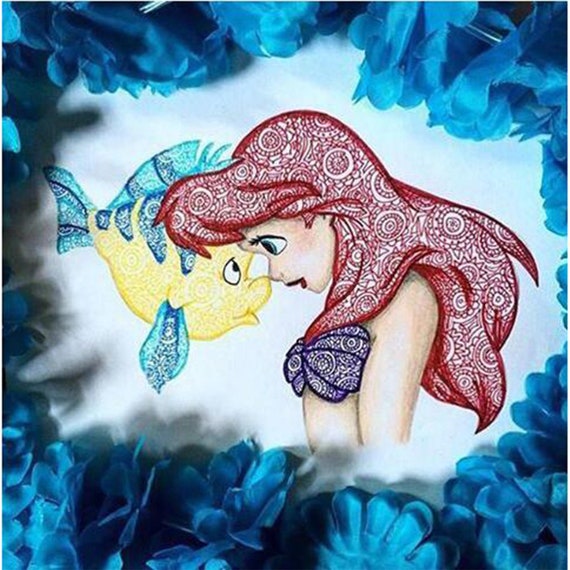 5D Diamante Pintura Dibujos animados princesa &a pescado Disney Pixar  bordado cruz punto Rhinestone mosaico pintura home decoración regalo -   España