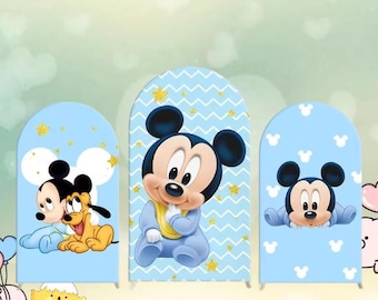 Baby Mickey Mouse Arch Backdrop: Custom Birthday Party Decor