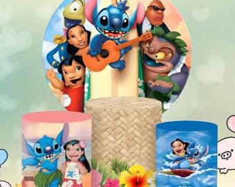 Fondo de Lilo y Stitch: Decoración para fiesta de cumpleaños de Disney