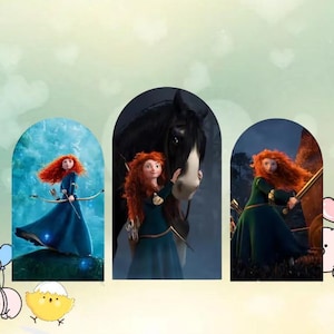 Merida Arch Backdrop: Brave Princess Birthday Party Dekoration