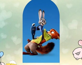 Zootopia Bogen Backdrop: Judy und Nick Geburtstagsparty Dekoration