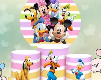 Achtergrond Mickey Mouse clubhuis: fotohokje kinderverjaardag