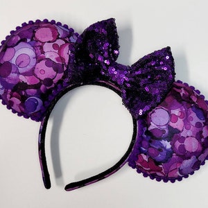 Kids Purple Tie Dye Ears, Mickey Ears, Custom Ears, Mouse Ears