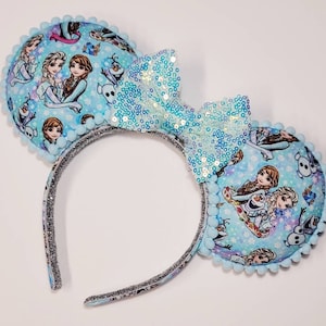 Kids Blue Frozen Ice Ears, Minnie Ears, Mickey Ears, Custom Ears, Mouse Ears