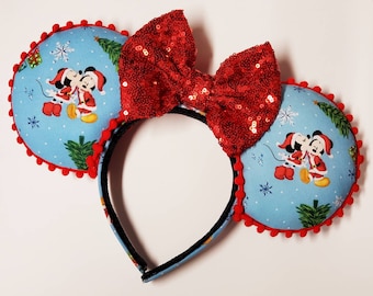 Christmas Mouse Ears, Minnie Ears, Mickey Ears, Custom Ears, Mouse Ears