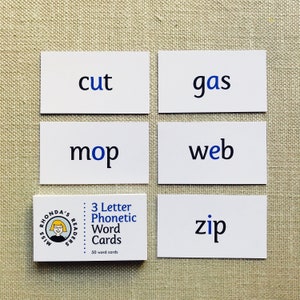 Cartes de mots phonétiques de trois lettres