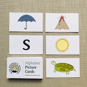Tarjetas con imágenes del alfabeto