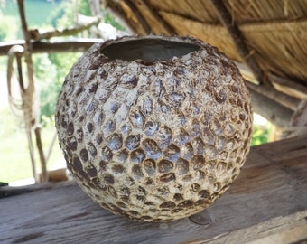 Keramikkugel - rustikal mit Struktur - 18 cm