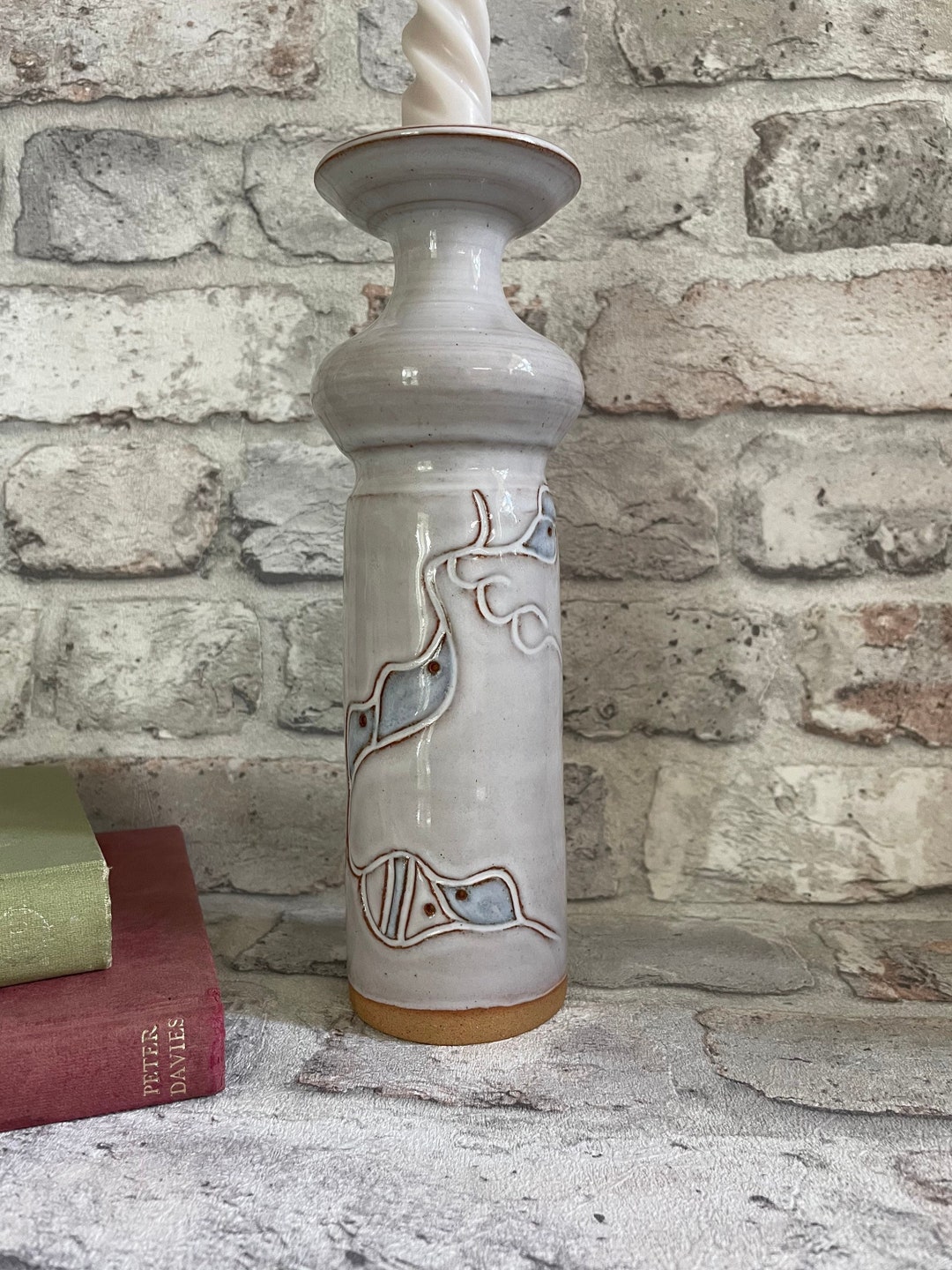 Studio Pottery Candlestick/ Sigurdar Haukssonar Handunnid/ Etsy