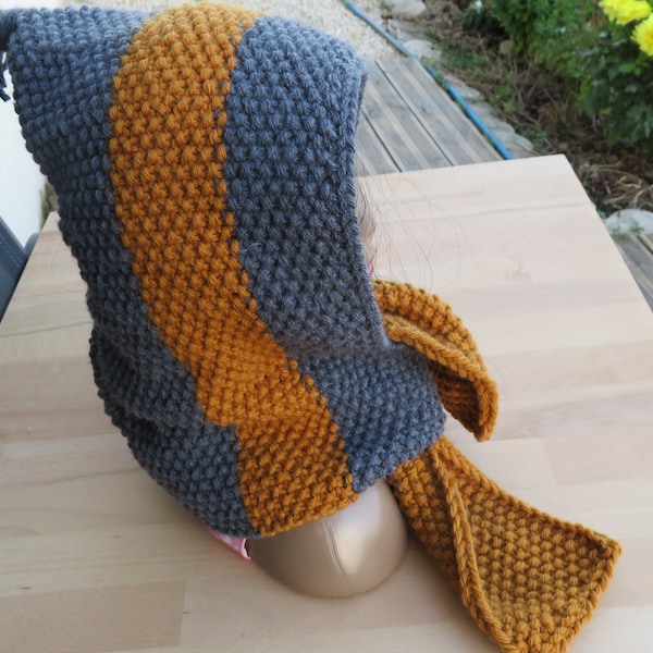 Bonnet béguin laine avec écharpe pour 18 mois / 2 ans