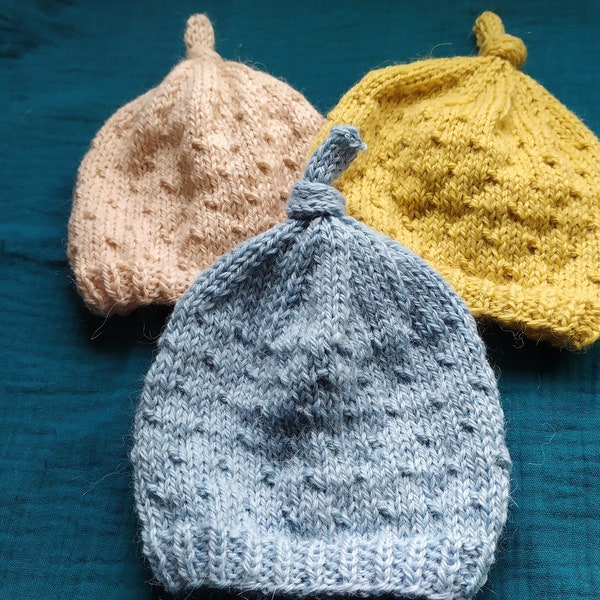 Bonnet pointu en laine mérinos pour bébé