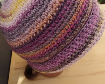 Bonnet laine adulte/ Grand taille/ Bonnet fait main au crochet