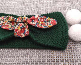 Liberty knot wool headband for baby