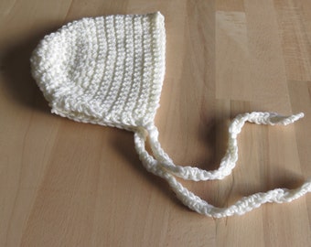 Béguin pour bébé/ Laine 100 % mérino OEKO TEX / layette  fait main au crochet