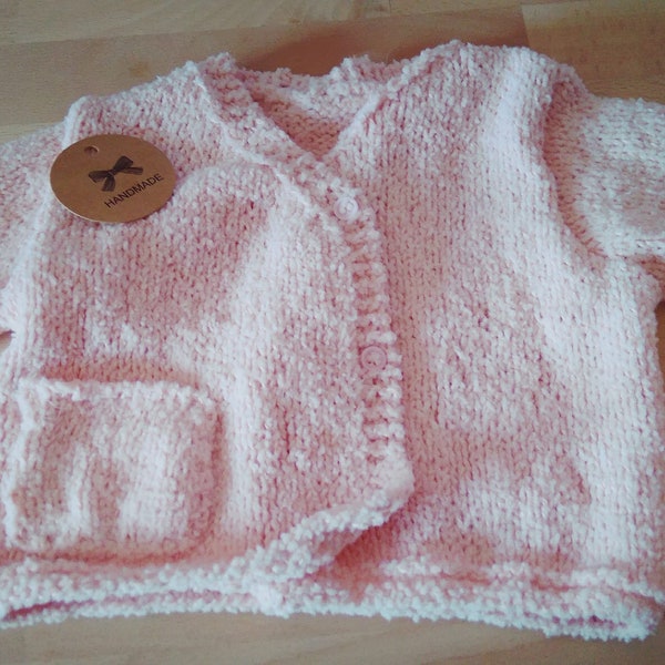 Gilet laine pour bébé tricoté main