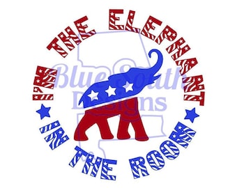 Elephant In The Room SVG: Republican Party Design (Digital Download)