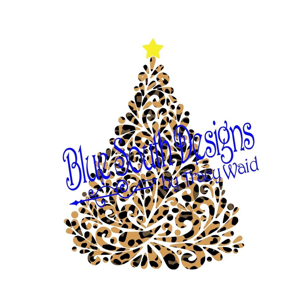 Beautiful Leopard Christmas Tree Design Christmas Tree SVG | Etsy