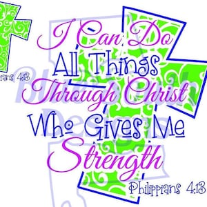 I Can Do All Things Through Christ Who Gives Me Strength svg, png pdf, jpg, Philippians 4:13, With God, All Things Are Possible, Sublimation