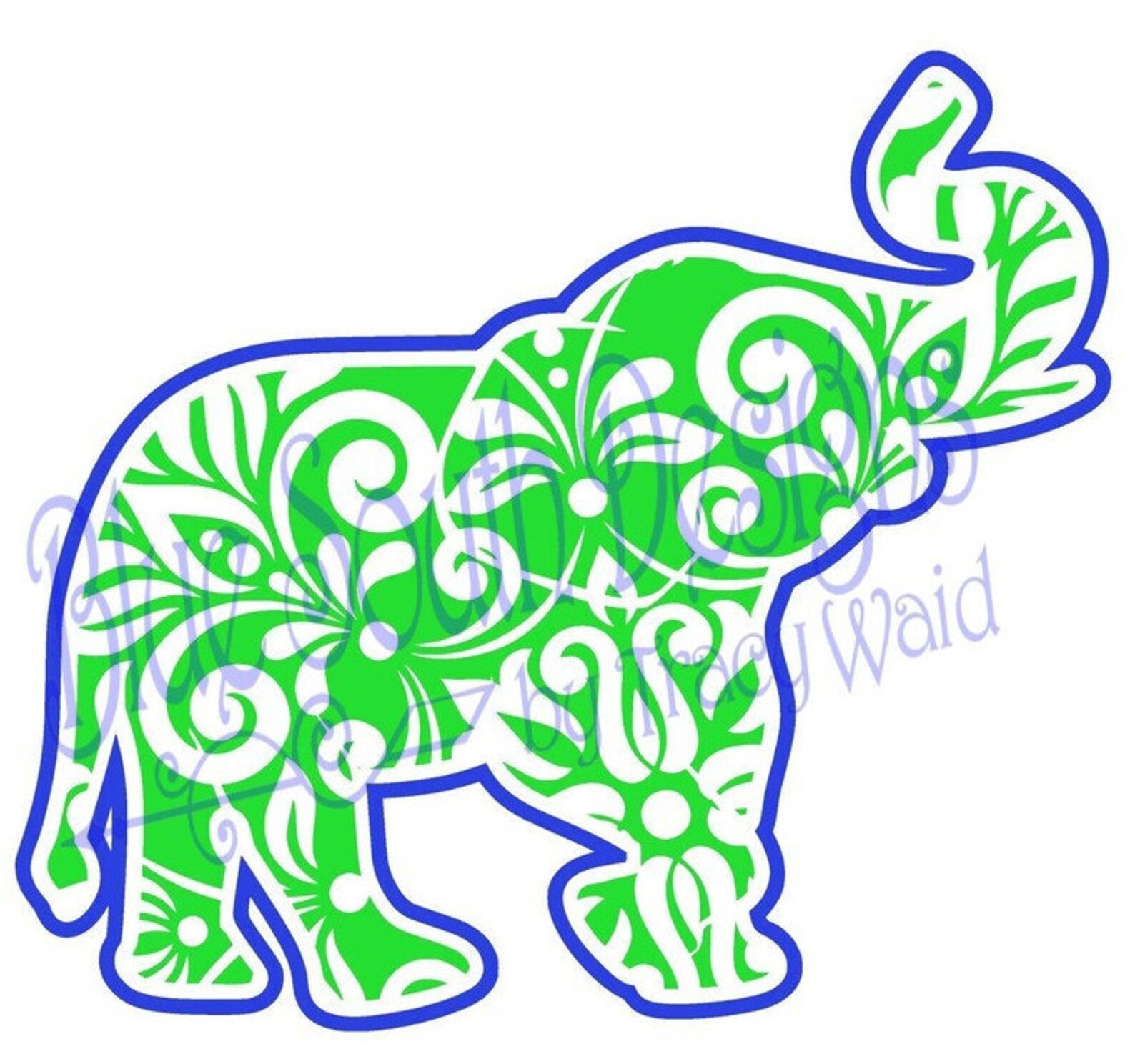 Paisley Elephant 2 Svg Png Pdf Jpg Cute Elephant Design Etsy