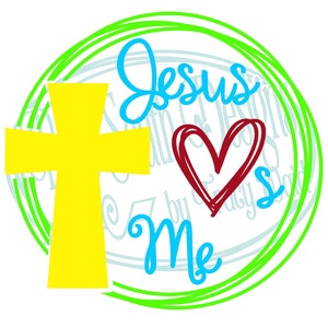 Jesus liebt mich svg, Jesus liebt mich Png Sublimation, religiöses Hemd svg, religiöser Aufkleber, Kreuz svg, Kirchenchor, Sonntagsschullieder