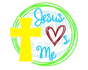 Jesus Loves Me SVG PNG: Religious Shirt Decal (Digital File)