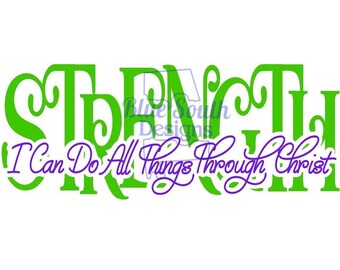 Strength Bible Verse SVG: Inspirational Christian Quote (Digital Download)