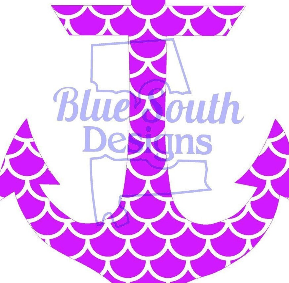 Mermaid Scales Anchor SVG Anchor cut file Nautical Design Etsy