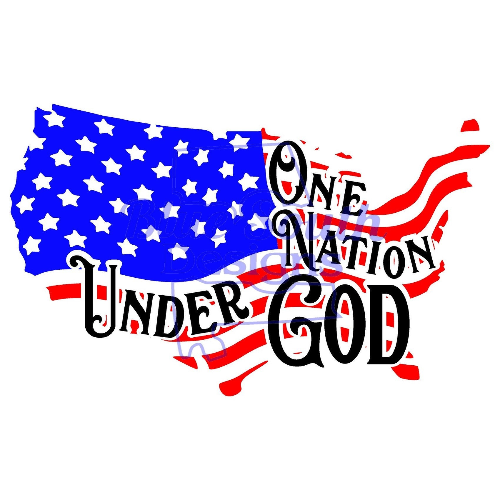 One Nation Under God Svg pdf png jpg American Flag svg | Etsy