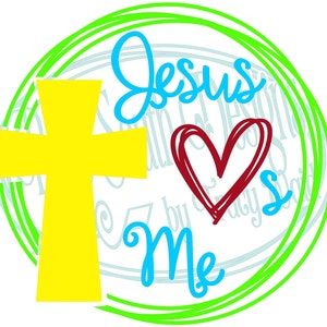 Jesus Loves Me SVG PNG: Religious Shirt Decal (Digital File) image 3