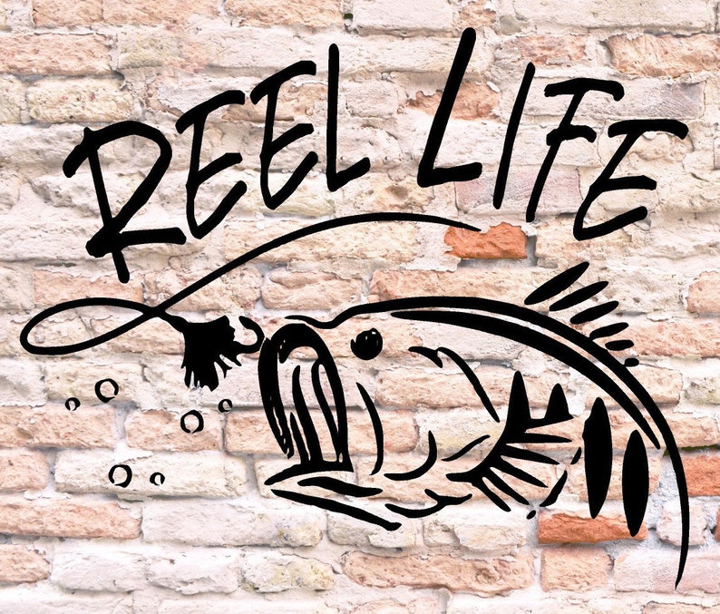 Download Reel Life SVG png pdf jpg Fishing design Bass Fishing | Etsy