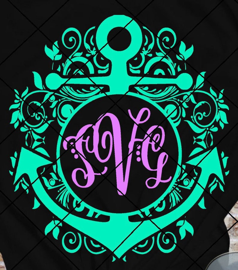 Download Floral Anchor Monogram SVG Png Pdf Jpg Beautiful Nautical ...