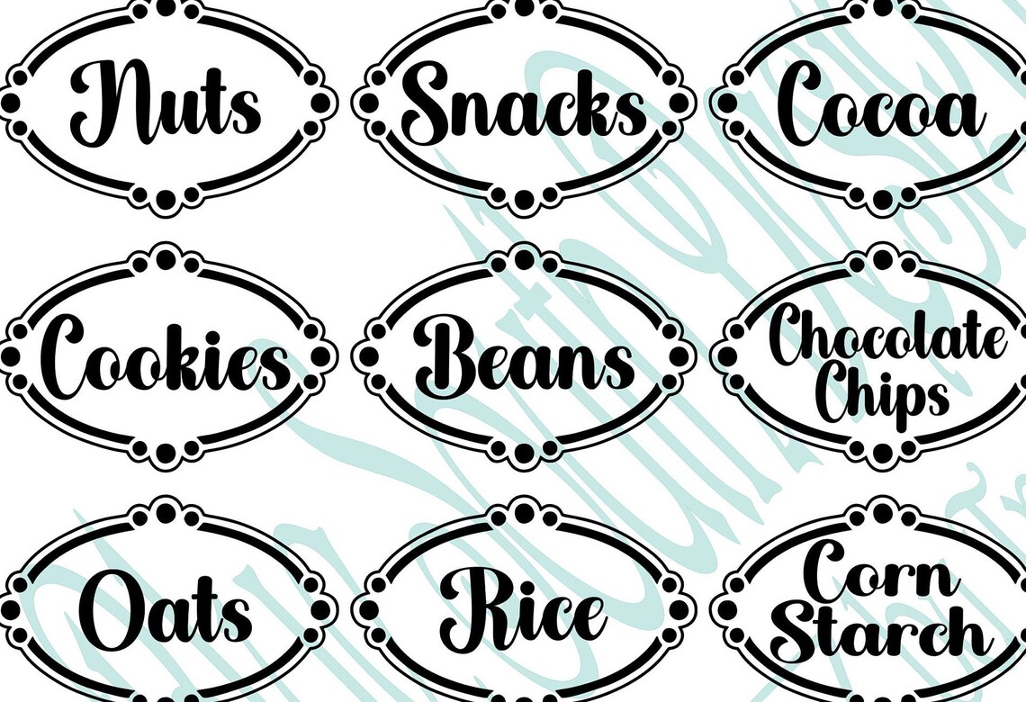 Pantry Labels Bundle Svg Oval Jar Labels Pantry Labels Png - Etsy
