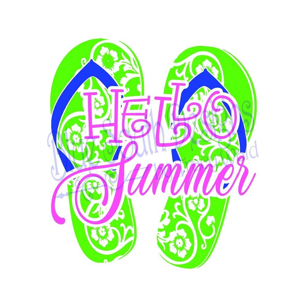 Download Hello Summer SVG Flip Flops svg Sandals SVG Sublimation | Etsy
