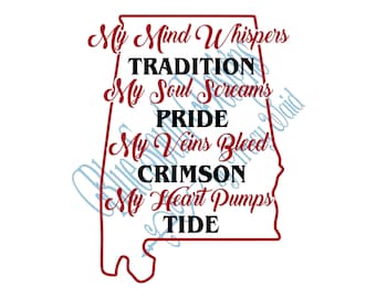 Alabama Tradition SVG: Southern Pride, Crimson Tide (Digital File)