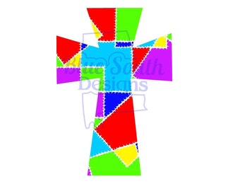 Patchwork Cross SVG: Colorful Christian Shirt Design (Digital File)