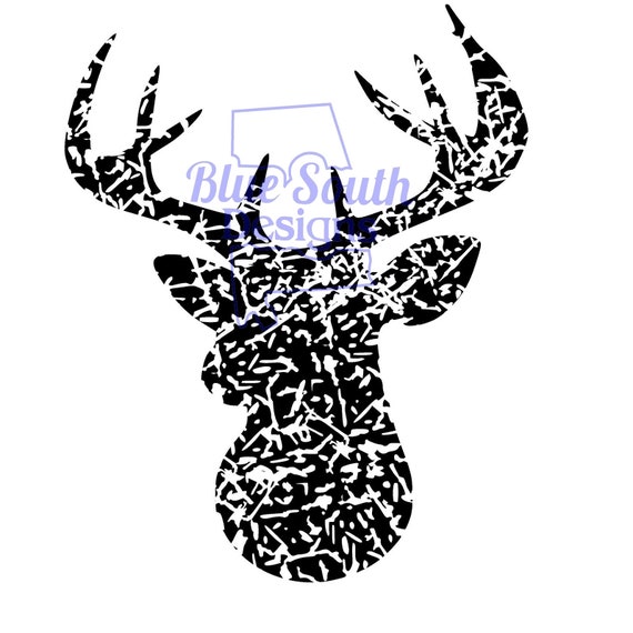Download Distressed Deer Head Svg Unique Deer Design Grunge Buck Svg Etsy