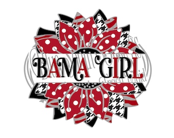 Bama Girl Sunflower SVG PNG: Alabama Tumbler Decal (Digital File)