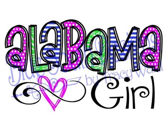 Alabama Girl, Southern Decal, Beach Girl (svg, png, jpg, pdf)
