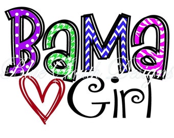 Bama Girl SVG: Diseño de camiseta de Alabama (Descarga digital)