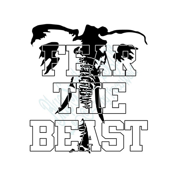 SVG de Elefante "Teme a la Bestia": Calcomanía de fútbol de Bama (archivo digital)