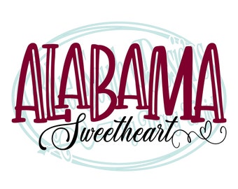 Alabama Sweetheart SVG PNG: Southern Girl Design (Digital Download)