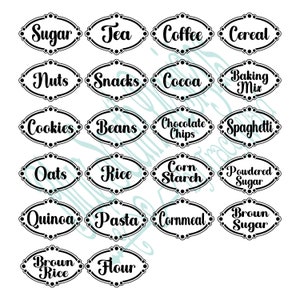 Kitchen labels Printable Chalkboard Labels Pantry Labels Digital Download  12 shapes transparent background PNG high res, label tags