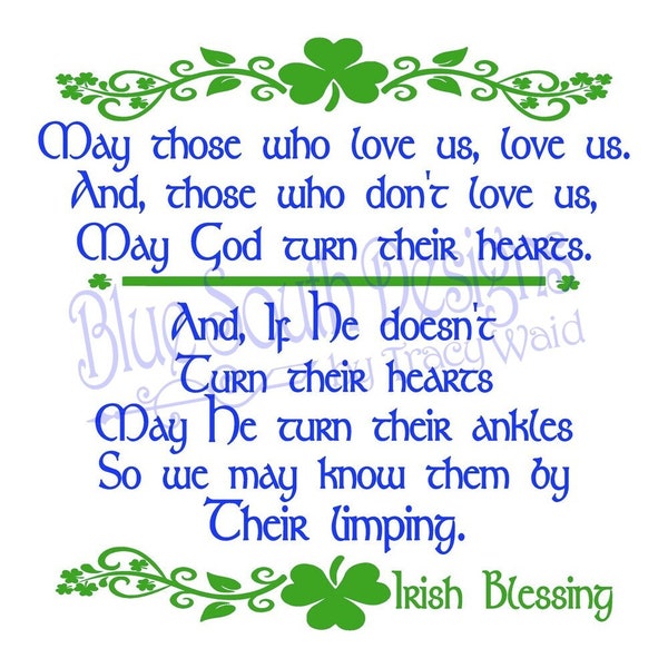 Irish Blessing Curse Svg, Irish Vector file, Funny Irish Quote, Humorous Sign Ideas, Silhouette Cameo file, Cricut svg, Fighting Irish svg