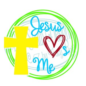 Jesus Loves Me SVG PNG: Religious Shirt Decal (Digital File) image 2