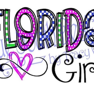 Florida Girl svg Design, niedliches Damen-T-Shirt-Design, Florida Sublimation, Florida svg, Wählen Sie Ihre Farben, Südliches Mädchen svg, png, jpg