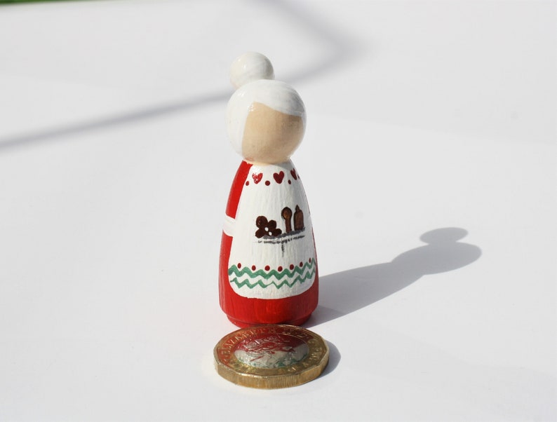 Noelle Mrs Santa Claus. Hand Painted Peg Doll Angel Etsy