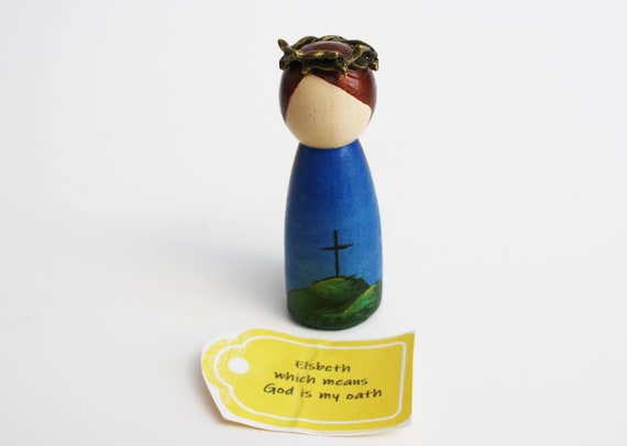 Elsbeth Which Means God Is My Oath. Hand Painted Angel Peg | Etsy
